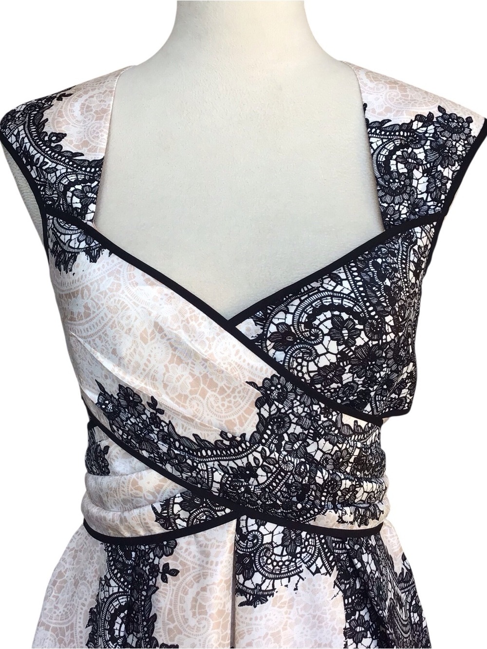 Jessica Simpson Floral Lace Pattern Open Back Sleeveless Fit Flare Dress NEW - Picture 6 of 9